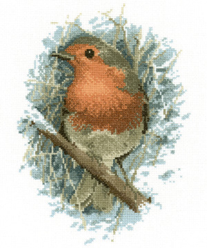 Cross stitch robin