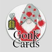 Cross stitch Gonk cards